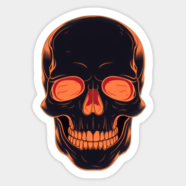 Black Red Skull Sticker by Merchgard